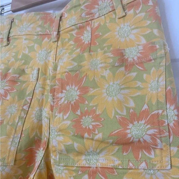 Zara Sunflower Print Pants in Yellow and Orange - Picture 6 of 7